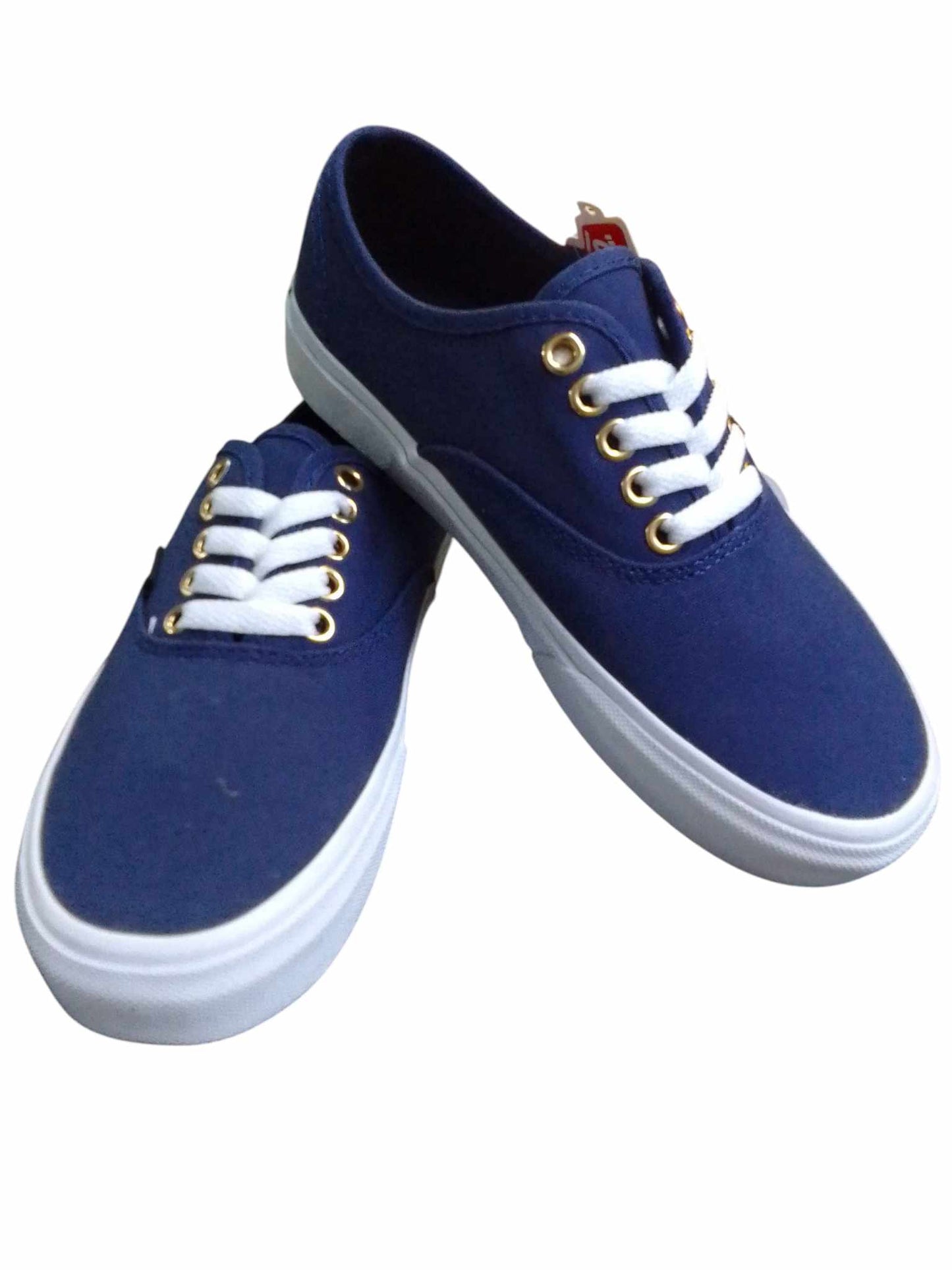 VANS AUTHENTIC BLUE WHITE FLATLACE SHOES (BLM-FL)