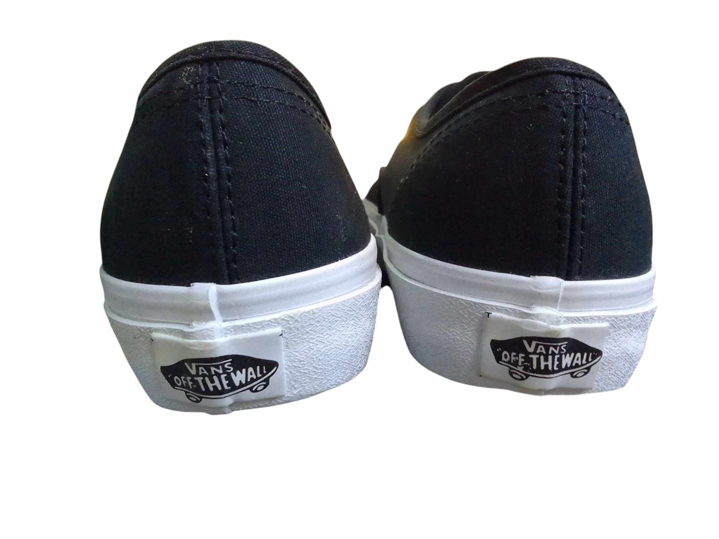 VANS AUTHENTIC BLACK WHITE FLATLACE SHOES (BM-FL)