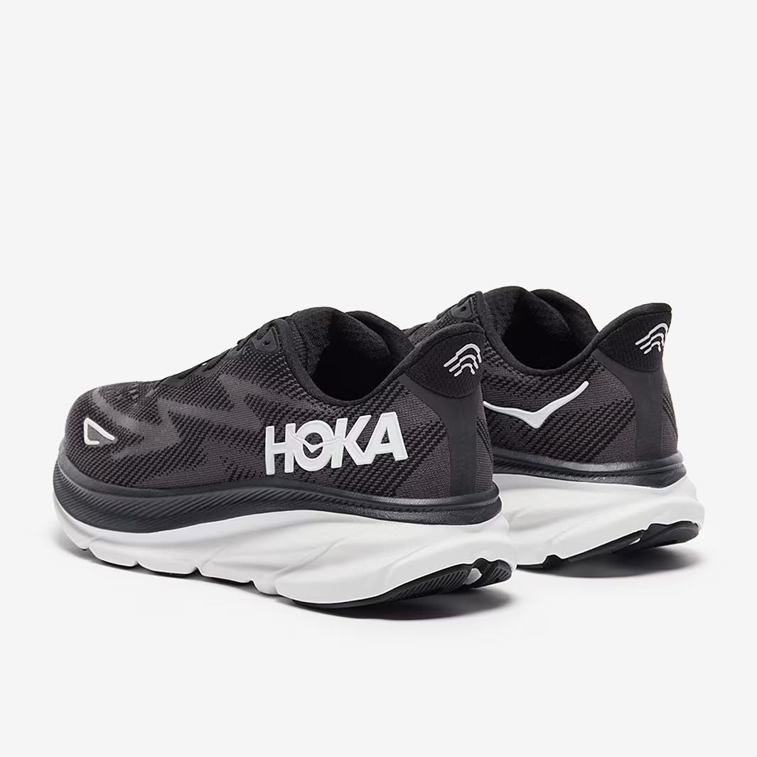 HOKA CLIFTON 9 BLACK WHITE