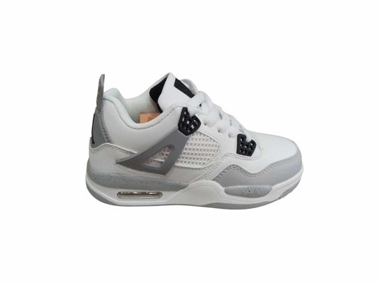 KIDS JORDAN 4 WHITE GRAY (K-J4 WG)