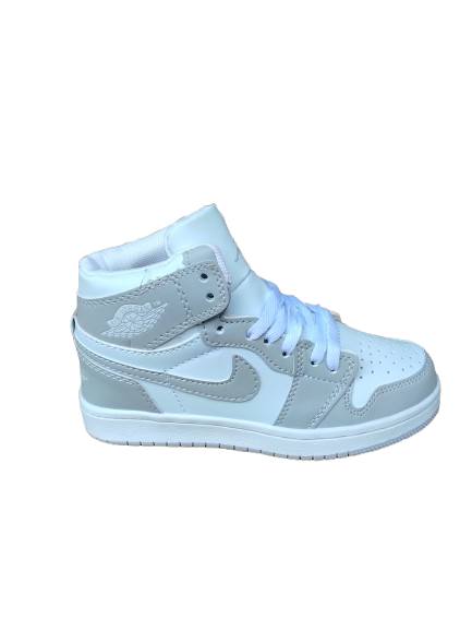 KIDS JORDAN 1 MIDCUT GREY WHITE (K-J1M GW)