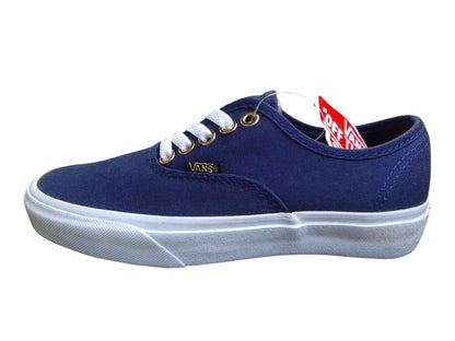 VANS AUTHENTIC BLUE WHITE FLATLACE SHOES (BLM-FL)