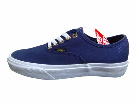 VANS AUTHENTIC BLUE WHITE FLATLACE SHOES (BLM-FL)