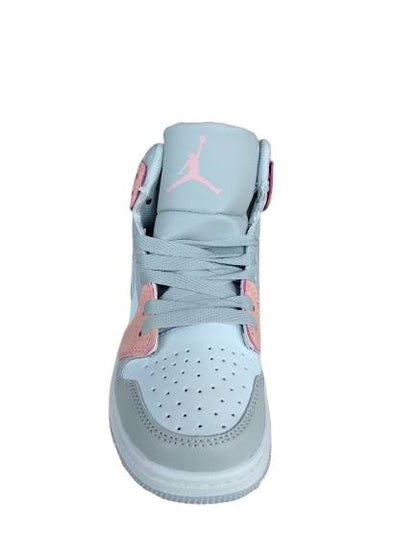 KIDS JORDAN 1 MIDCUT GREY PINK (K-J1M GP)