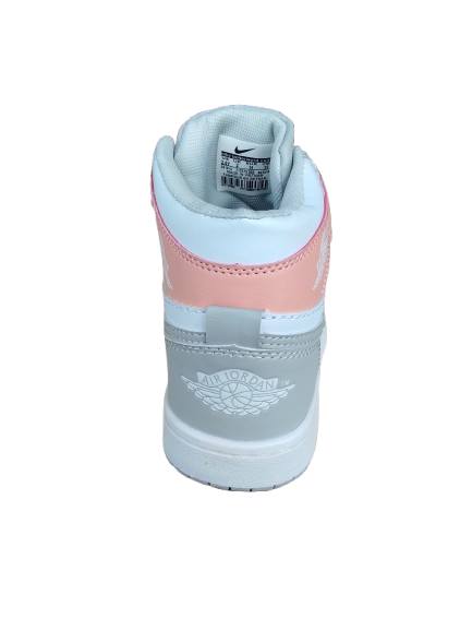 KIDS JORDAN 1 MIDCUT GREY PINK (K-J1M GP)