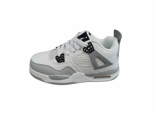 KIDS JORDAN 4 WHITE GRAY (K-J4 WG)