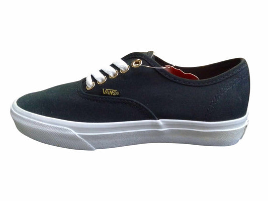 VANS AUTHENTIC BLACK WHITE FLATLACE SHOES (BM-FL)